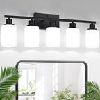 Indoi 5-Light Black Bathroom Vanity Light Fixture by Indoibrightenyourbathroom