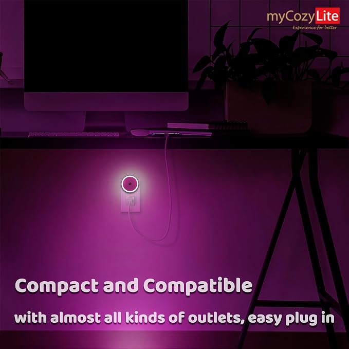 myCozyLite Pink Light Night Light Plug in, Home Decor, Dusk to Dawn Sensor - Image 5