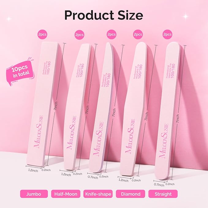 MelodySusie Nail File Kit, Professional Manicure Pedicure Supplies - Image 4