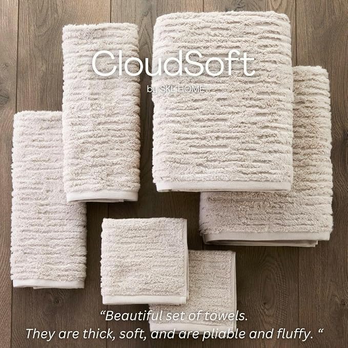 SKL Home CloudSoft Cotton Luxury 4 Pc Bath Towel Set - Image 7
