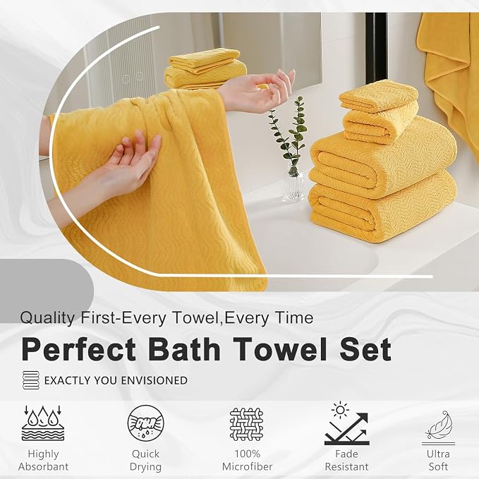 4 Piece Extra Large Bath Towel 35"x70" Oversized Bath Sheet Bath Towel Set - Image 4