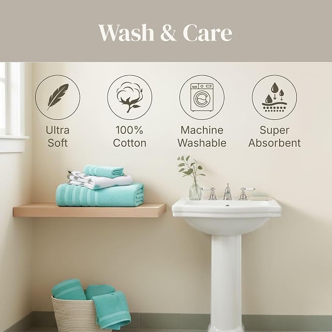 Modern Threads Natural Vine 6-Piece 100% Cotton Towel Set – Yarn Dyed Jacquard - Image 7
