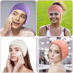 WILLBOND 6 Pieces Extra Wide Band 5 Inch Spa Facial Microfiber Headband Elastic - Image 5