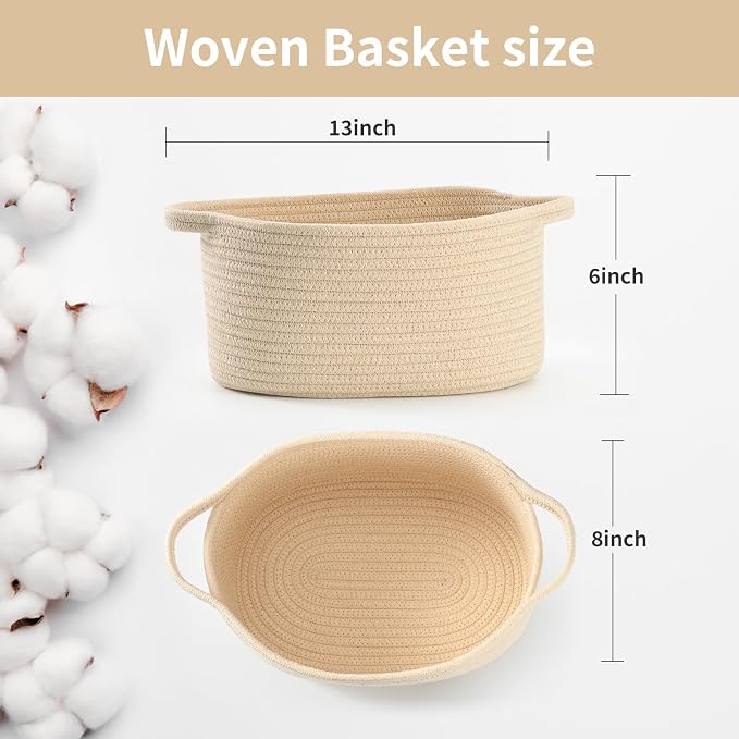 Happyiren Cute Woven Gift Basket – Beige Empty Gift Basket - Image 2