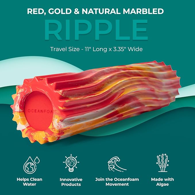 Oceanfoam Ripple Travel Foam Roller Firm Mini Foam Roller - Image 3