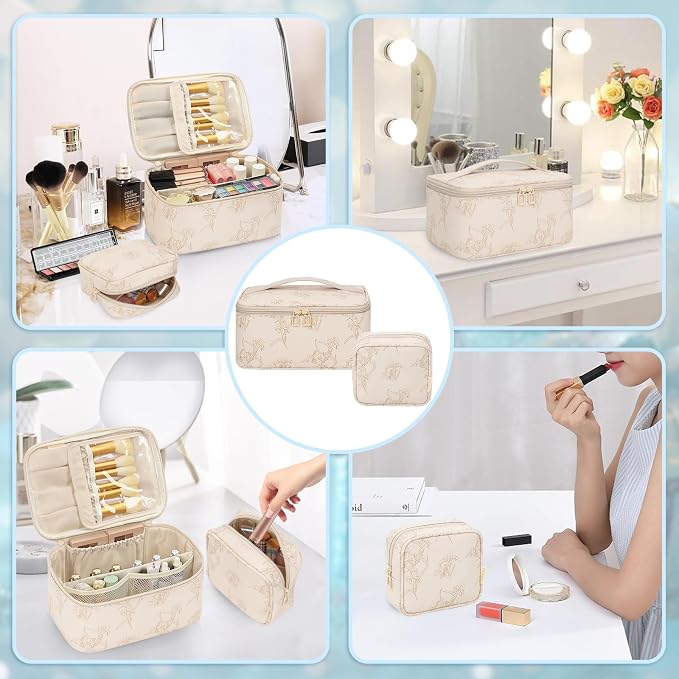 OCHEAL Makeup Bag Set, Portable Travel Makeup Bags Cosmetic Organizer Bag - Image 7
