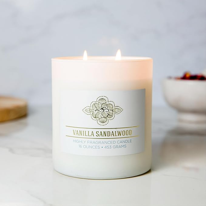 Carolina Vanilla Sandalwood Scented Candle, 16 oz Wellness Relaxing - Image 3