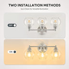 VONLUCE Bathroom Light Fixtures, 3-Light Vanity Light - Image 3
