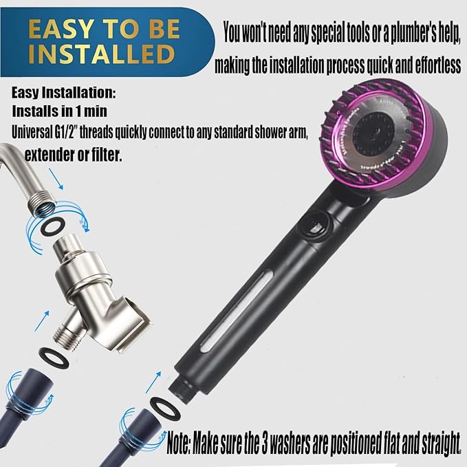 High Pressure Handheld Shower Head High Pressure Shower Heads- High Flow Even - Image 7