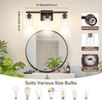 3-Light Bathroom Light Fixtures, Classic Wall Light Fixture - Image 8