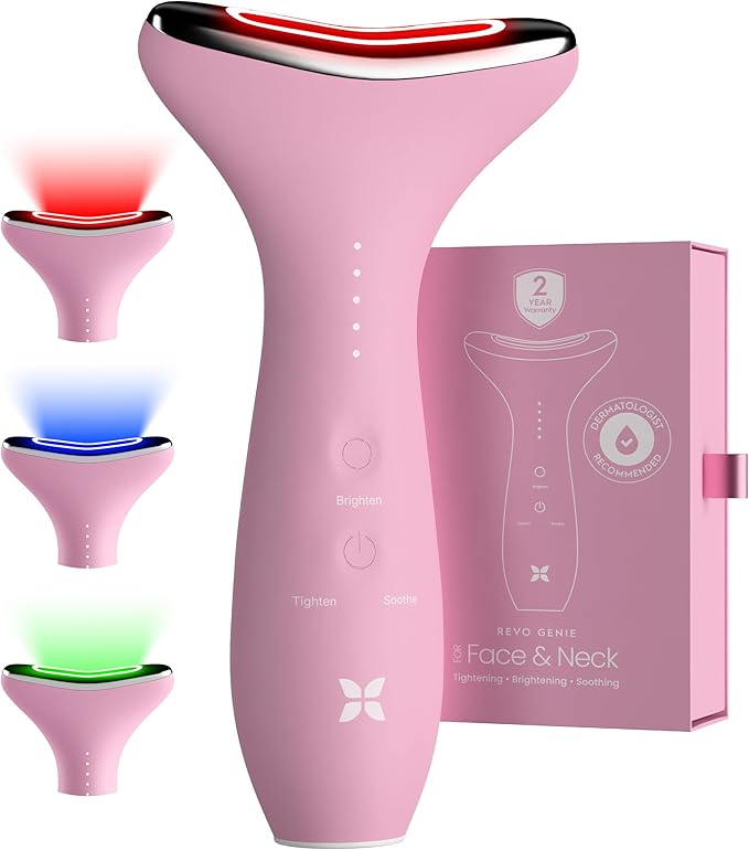 REVO Genie Facial Massager for Face and Neck, LED Face Lift Device by Revomadic
