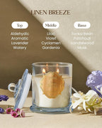 M&SENSE Linen Candles for Home Scented, Organic Soy Candles Non Toxic, 12.7oz - Image 2