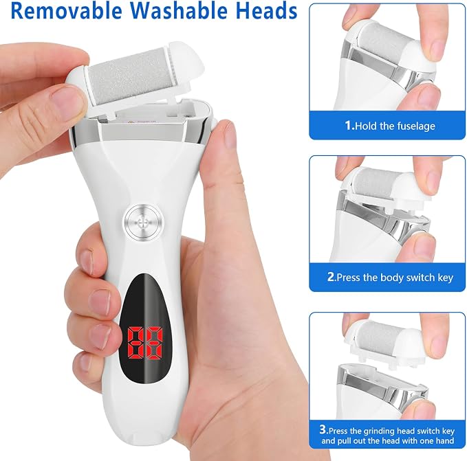 Electric Foot Callus Remover Kit, Elmchee Rechargeable Callous removers 3 - Image 6