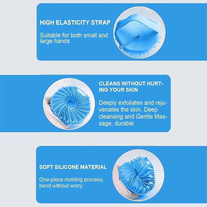 RamPula Silicone Body Scrubber, Silicone Loofah, Quick-Dry Exfoliating Body - Image 4