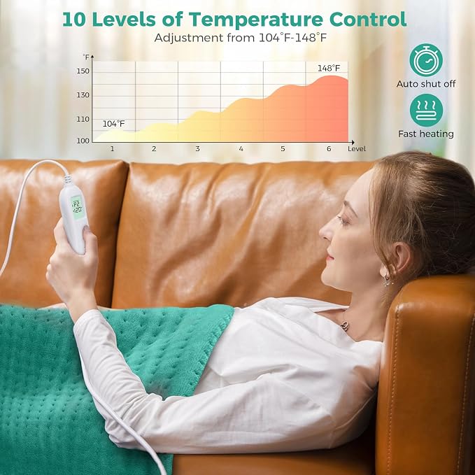 NOWWISH Heating Pad for Back Pain Relief & Period Cramps, 33x17 Inches Large - Image 3
