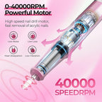 JOSGLOI 40000RPM Electric Nail File Drill Professional Kit, Drill Machine - Image 2