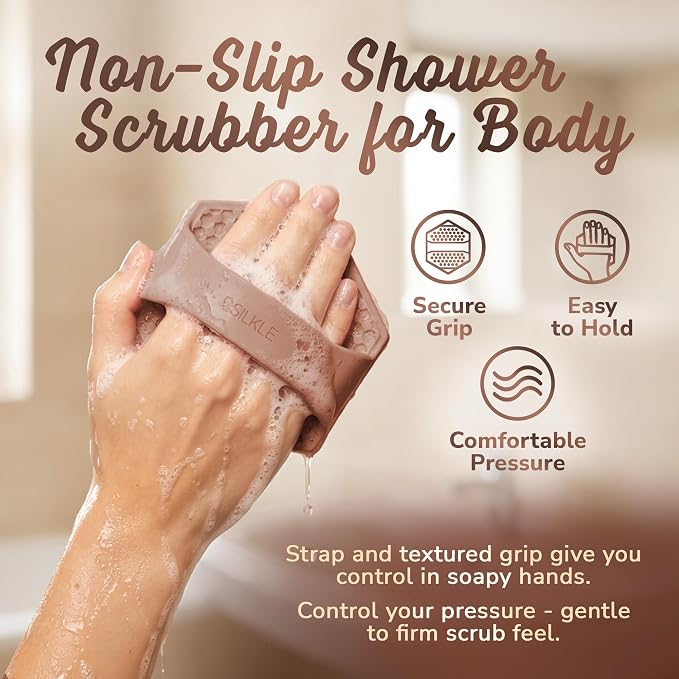 SILKLE Silicone Body Scrubber – Gentle Exfoliating Shower Scrubber - Image 4