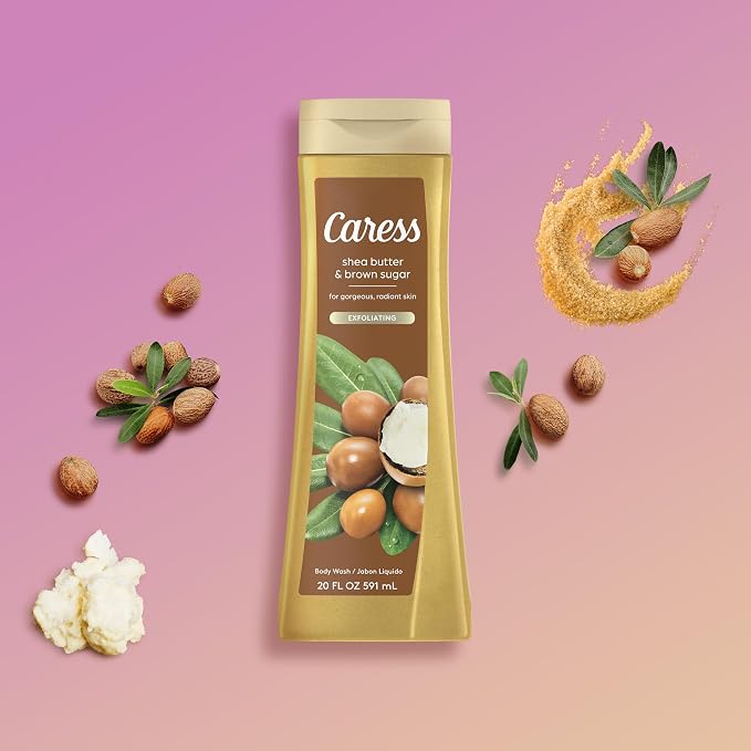 Caress Body Wash, Shea Butter & Brown Sugar, Moisturizing Body Wash - Image 6
