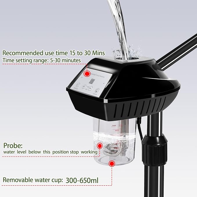 Professional Facial Steamer on Wheels, Spa Face Steamer - Image 4