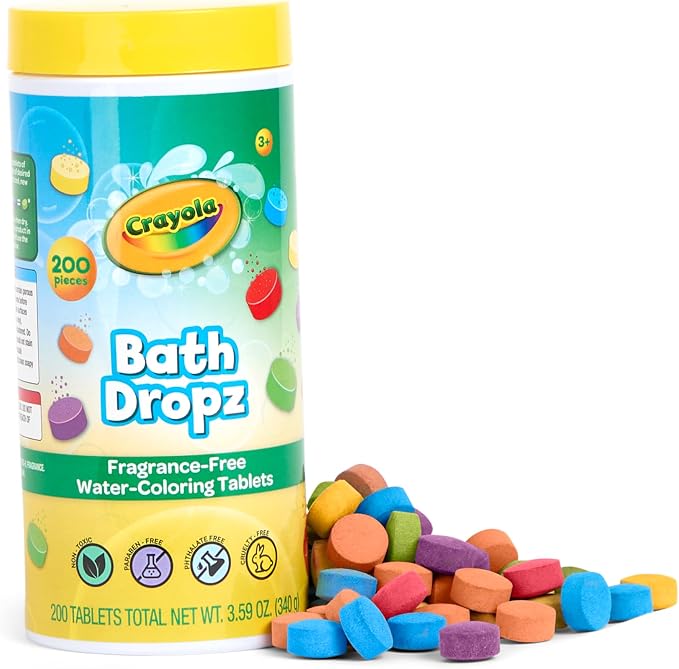 Crayola Bath Dropz Color Changing Tablets, 200 Piece Fizzies Bath Bombs in - Image 4