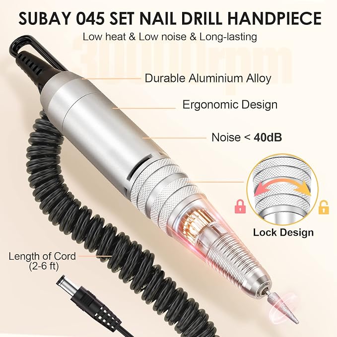 Subay 30, 000rpm Efile Nail Drill, Electric Nail File - Image 3