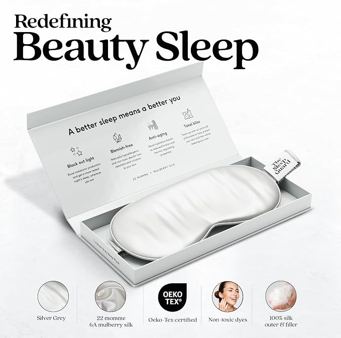 TheSleepGuard Pure Silk Sleep Mask Light Blocking Travel Essentials. Eye Masks - Image 2
