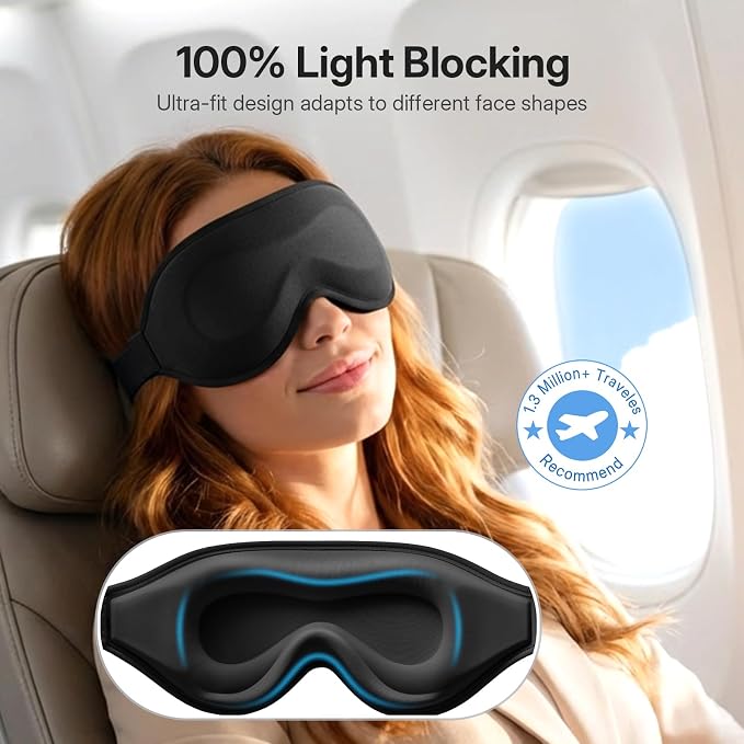 LitBear Long Lash Sleep Mask for Women Men Side Sleeper, 3D Contoured Light - Image 4