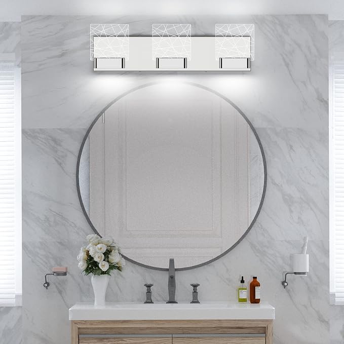 Aipsun Modern Bathroom Vanity Light 3 Light Stainless Steel Chrome Vanity - Image 6
