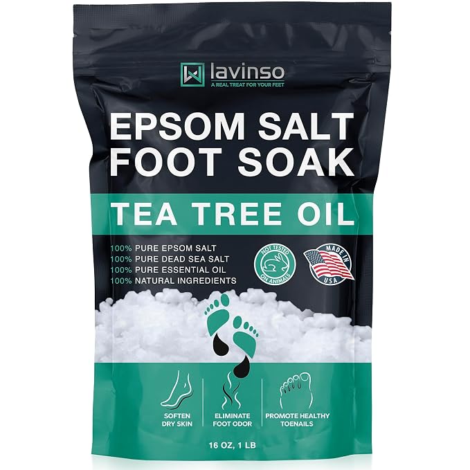 Tea Tree Oil Foot Soak with Epsom Salt by Lavinso