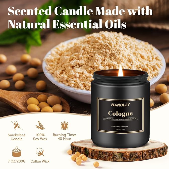 Mens Scented Candle Gift Set, 6 Pack Candles - Image 3