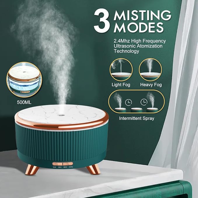 Diffusers for Essential Oils Large Room, 500ml Aromatherapy Diffuser Cool Mist - Image 4