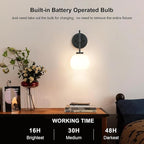 SANTOSTOCK Black Wireless Rechargeable Wall Sconces - Image 3