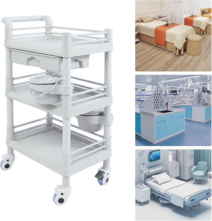 Salon Storage Cart, 3 Tier Rolling Beauty Organizer - Image 8