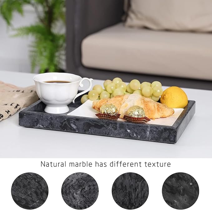 Marble Bathroom Vanity Tray, Natural Luxury Vanity Home Kitchen Bathroom Table - Image 4