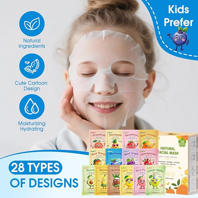 KONEUK 28 Pack Fruit Face Masks Skincare - Image 3