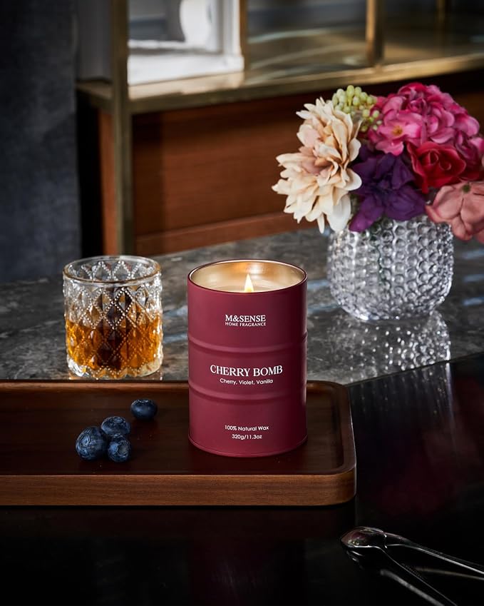 M&SENSE Cherry Bomb Scented Candles, Sweet Candle - Image 2