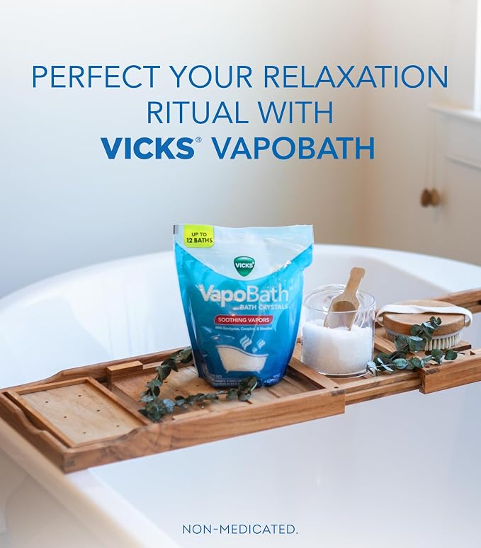 Vicks VapoBath, Bath Salts, Bath Bomb, Non-Medicated Bath Crystals, Comforting - Image 3