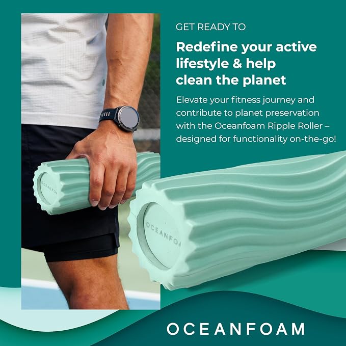 Oceanfoam Ripple Travel Foam Roller Firm Mini Foam Roller - Image 3
