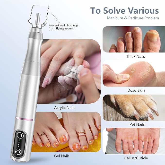 TUOBEO Cordless Nail Drill Electric Rechargeable File Kit, Professional Efile - Image 4