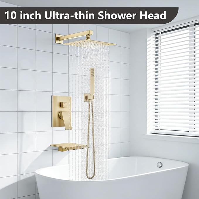 Midanya Shower System with Tub Spout, Bathtub Shower Faucet Set with Square - Image 2