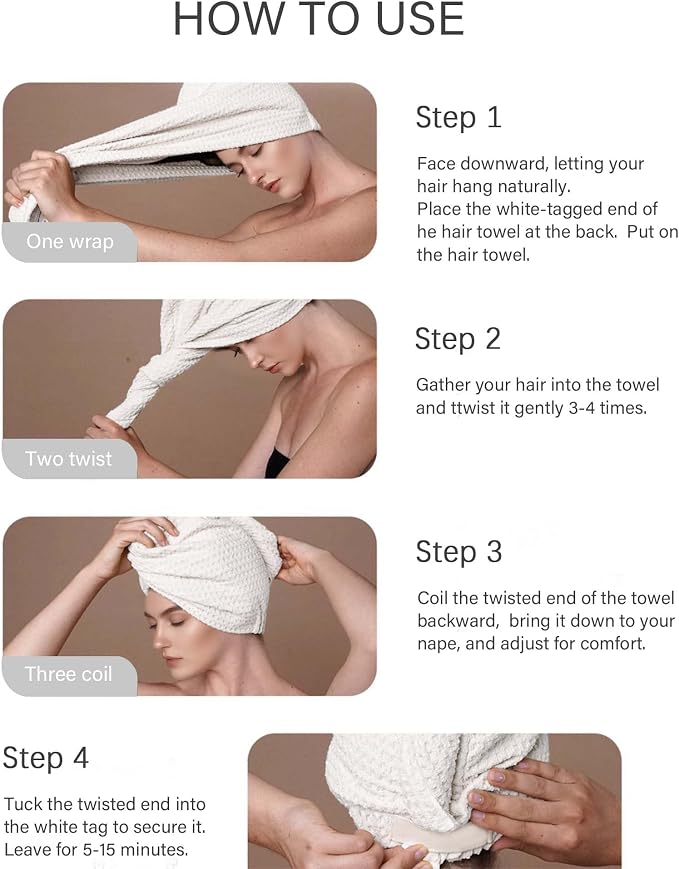 ROLSHOL 2 Pack Microfiber Hair Towel Wrap - Image 8