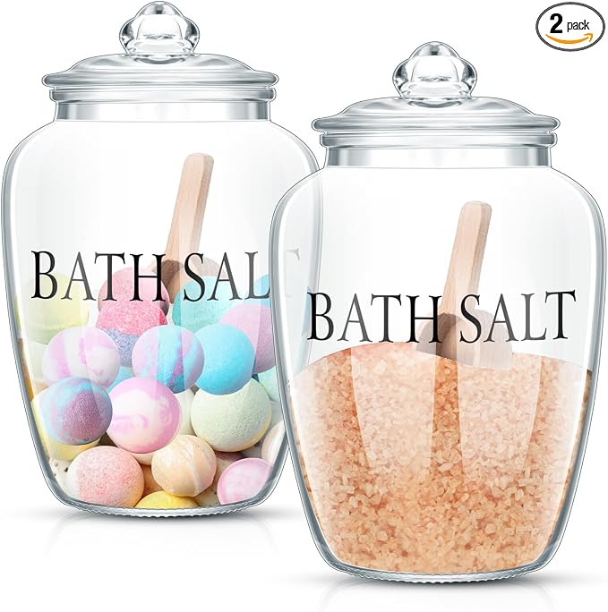 SiliFine 2 Sets 74 oz Bath Salt Container by SiliFine