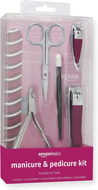 Amazon Basics 6-Piece Manicure and Pedicure Kit, Nail Care Grooming Tools by AmazonBasics