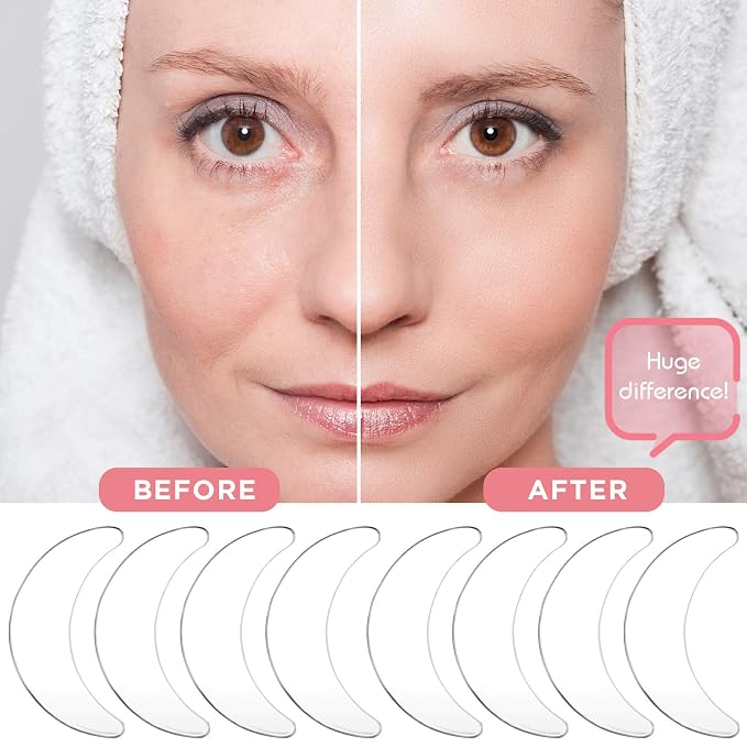 Syhood 12 Pieces Silicone Eye Wrinkle Pads Anti Aging Silicone Pads Reusable - Image 3