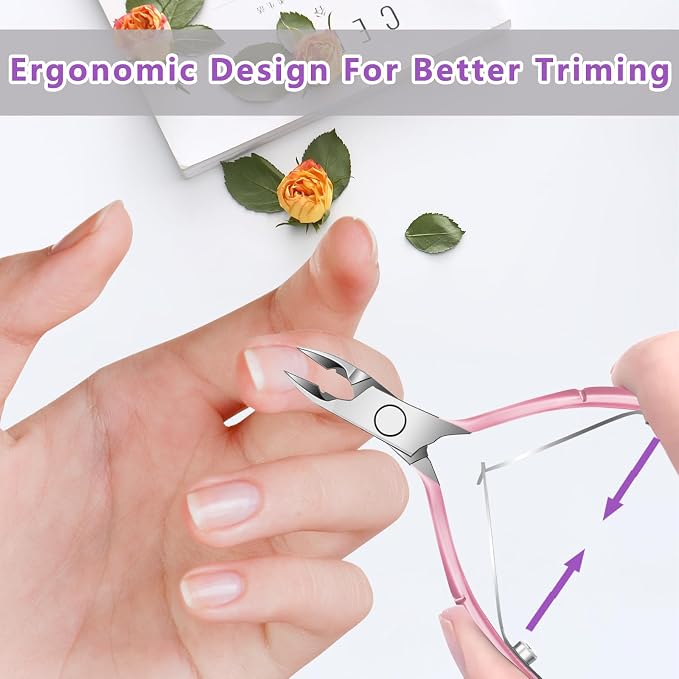 Cuticle Trimmer with Cuticle Pusher and Scissors, Cuticle Remover Professional - Image 3
