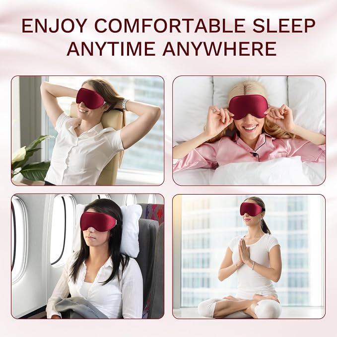 FlyCoco 99% Fully Block Out Light Eye Sleep Mask, 3D Deep Contoured Eyes Cover - Image 7