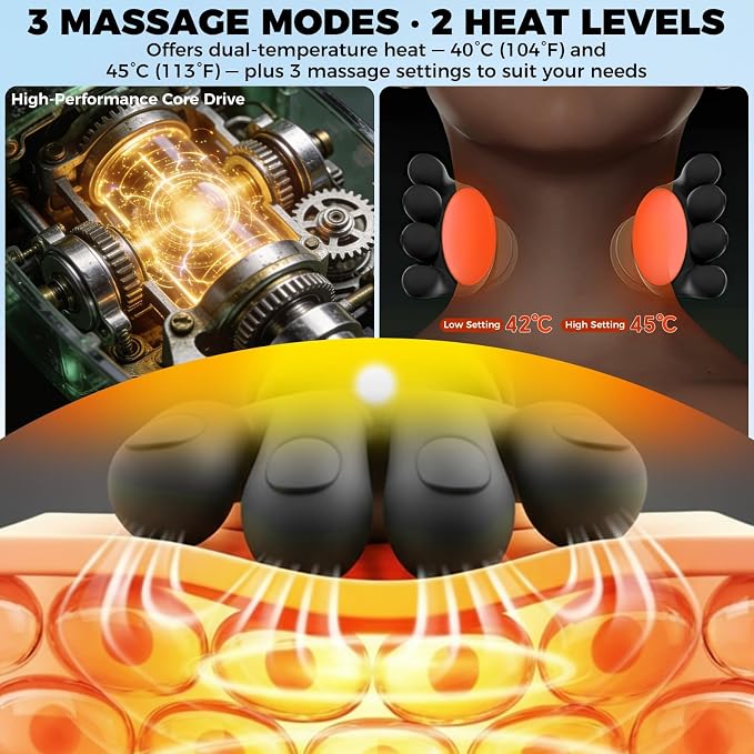 Shoulder & Neck Massager with Heat, 4D Bionic Heated Neck Massager with Fingers - Image 6