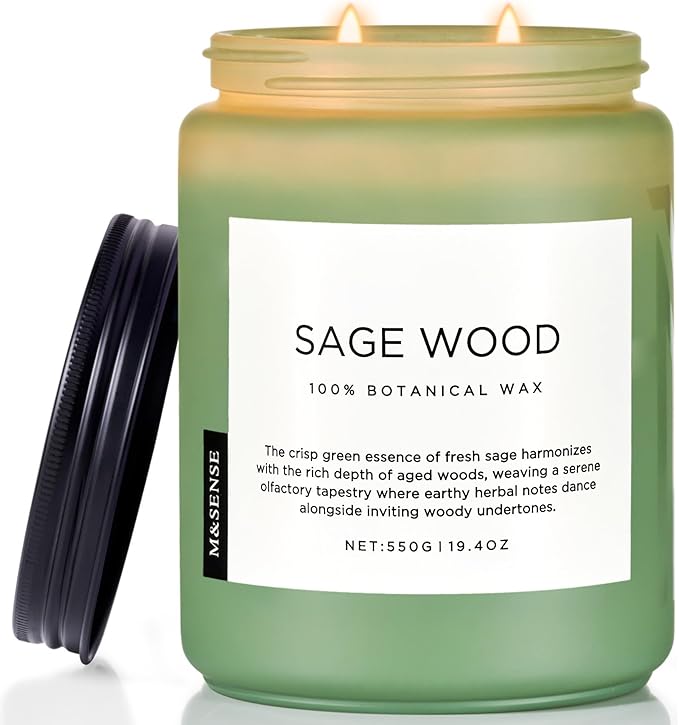 M&SENSE Sage Wood Scented Candles by MSENSE