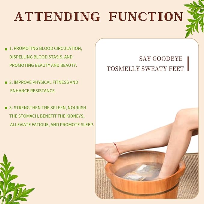 30 Pack Ginger & Mugwort Herbal Foot Soak Spa Set - 900g Natural Plant Blend - Image 6