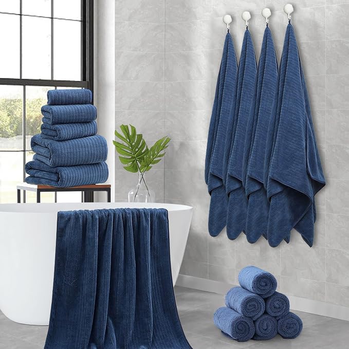Hailea 18 Piece Family Bath Towel Set Include 6 Bath Towels, 6 Hand Towels and - Image 8
